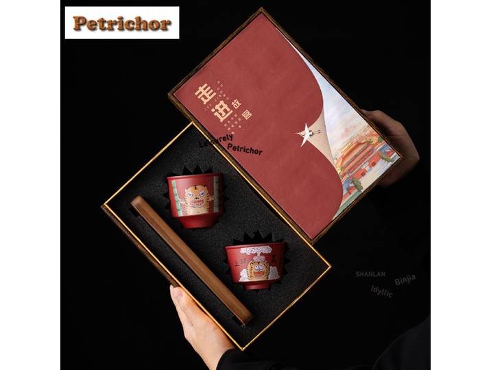 Cité interdite rouge mignon tigre tasse à thé bol à thé créatif belle tasse à thé tasse de parfum de dégustation de thé Jianzhan maître tasses plateau à thé