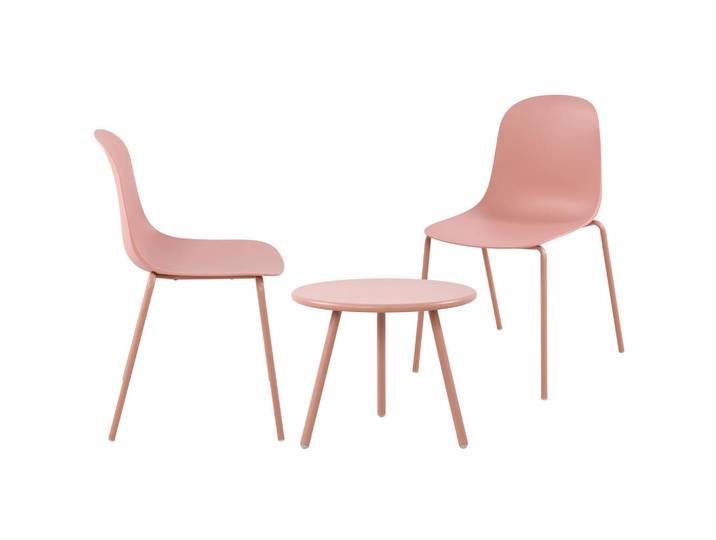 CLP Gartensitzgruppe Kunststoff Pink, Gartenmöbel, Gartengarnituren, Gartenmöbel-Sets