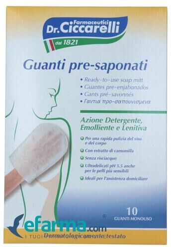 Dottor Ciccarelli Dr. Ciccarelli Guanto Presaponato Senza Risciacquo Monouso 10 Pezzi