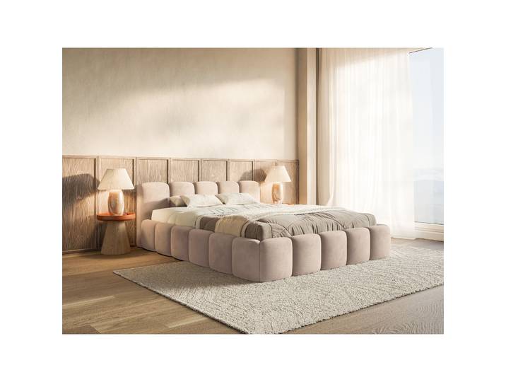 Polsterbett 180x200 cm Cloudy Low, beige, Velours,