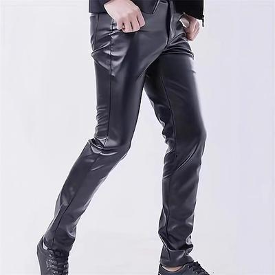 Herren Hose Chinos Sommerhose Kunstleder-Shorts Tasche Einfach Komfort Atmungsaktiv Urlaub Täglich Ferien Urlaub Lässig Schwarz