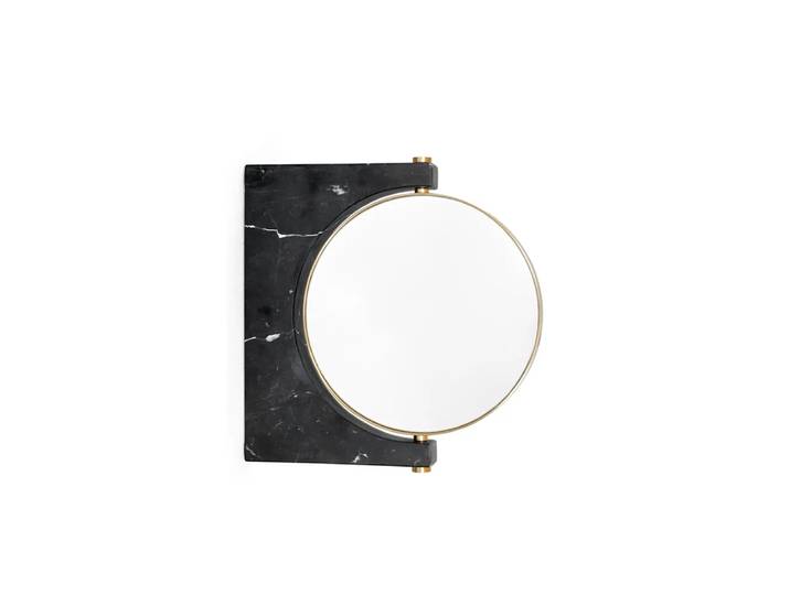 Audo Copenhagen Miroir Pepe Marble marbre noir, suspendu au mur