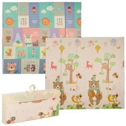 Relaxdays Faltbare Spielmatte Tiere Weiß,Lila,Rosa