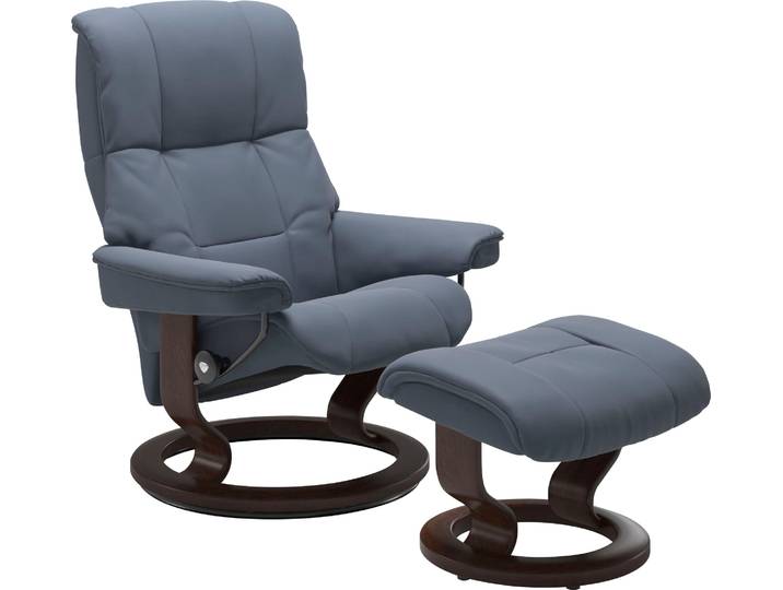 Fußhocker, 55x38x39 cm, Leder, Blau, Classic Base, Klassisch, Stressless