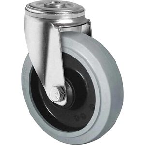 CASCOO Schwerlastrolle Serie R4E2, Lenkrolle, 200mm Ø, Gummi, Tragkraft 250kg