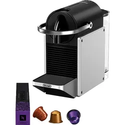 DELONGHI Nespresso Pixie EN127.S, stylisches, kompaktes Design, schnelle Aufheizzeit, einfache Bedienung, Kapselmaschine Silber