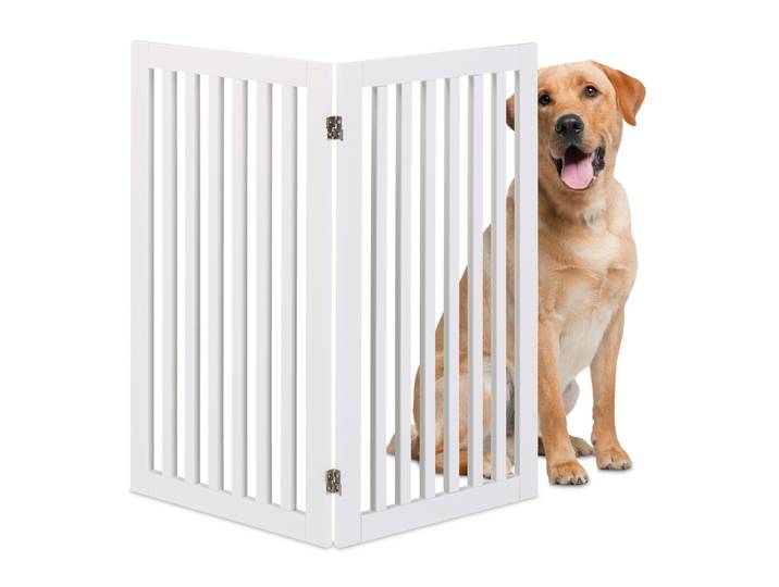 Freistehendes Hundeabsperrgitter Weiss