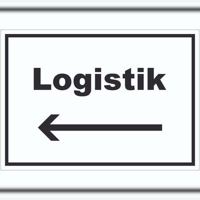 HB-Druck Logistik Aufkleber mit Text und Richtungspfeil links Transport Versand waagerecht A6 (105x148mm)