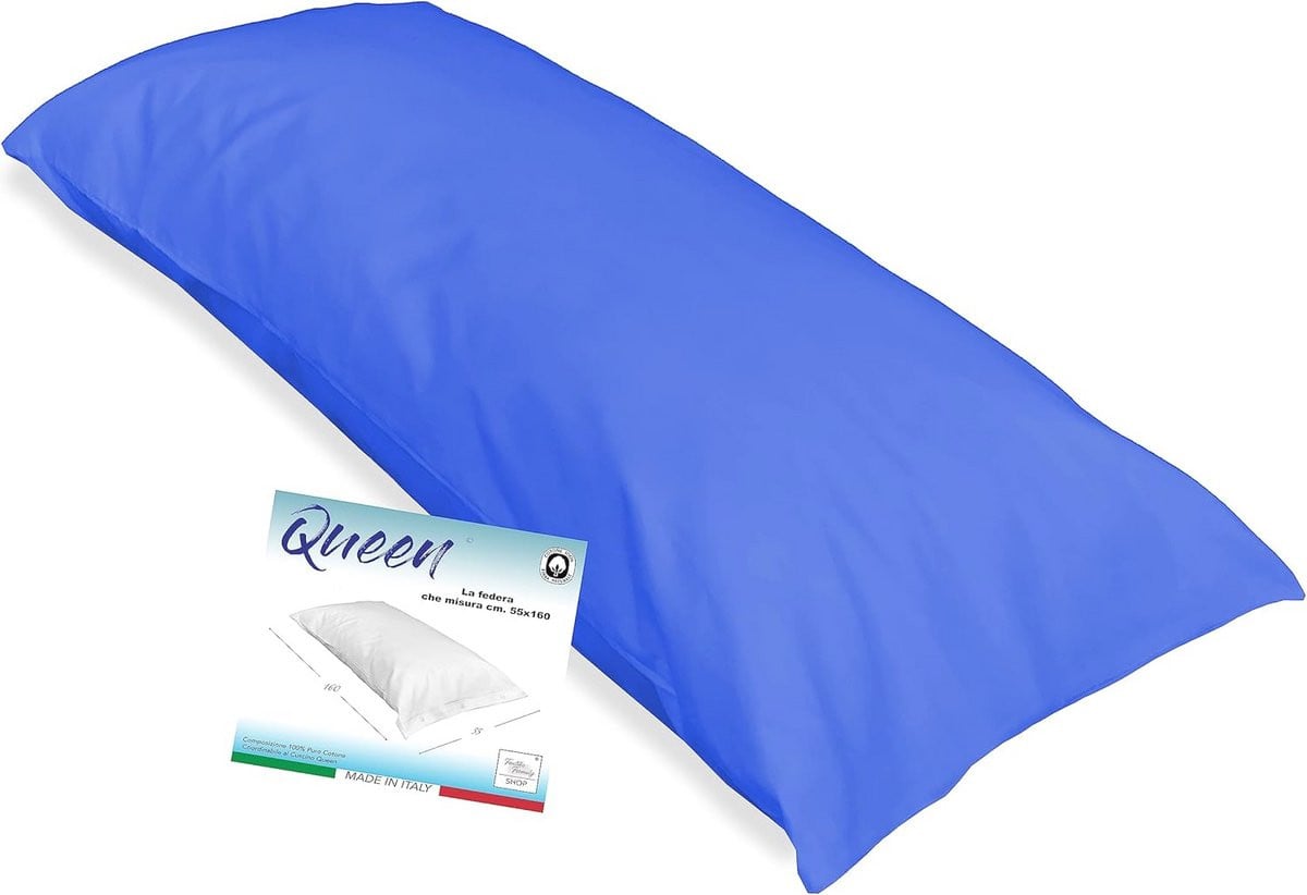Kussensloop Queen Effen Katoen voor Maxi-bed - 55 x 160 cm