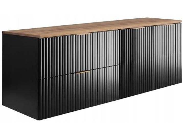 RODAN Schrank Schwarz Bastelplatte 60cm + 80 cm + 140 cm Moderne Möbel, Gold Handwerklich Eiche, Möbelstück, Bastelregal