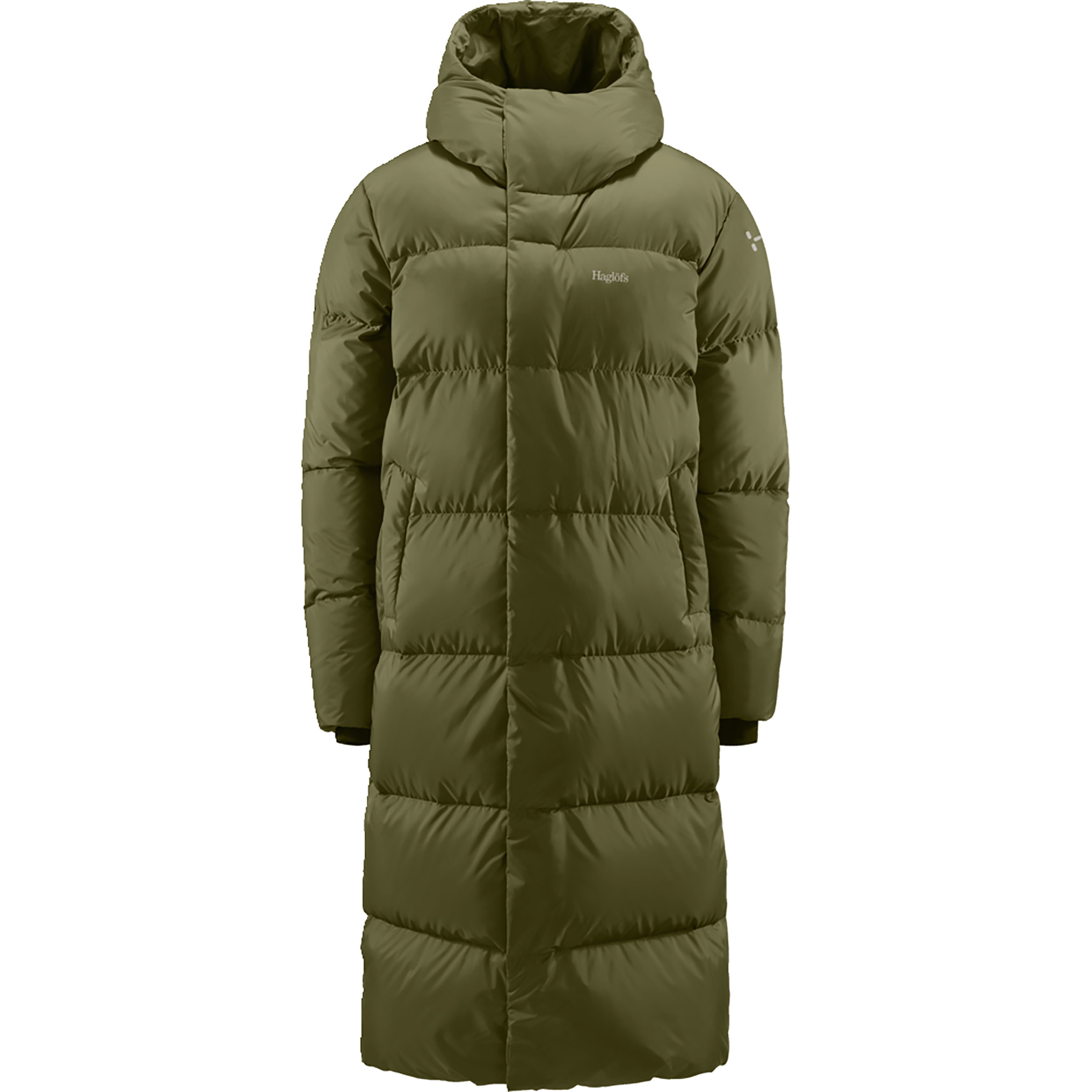 Haglöfs Long Down II Parka Damen Winterjacke oliv Größe M Trekking Isolierend Wasserabweisend