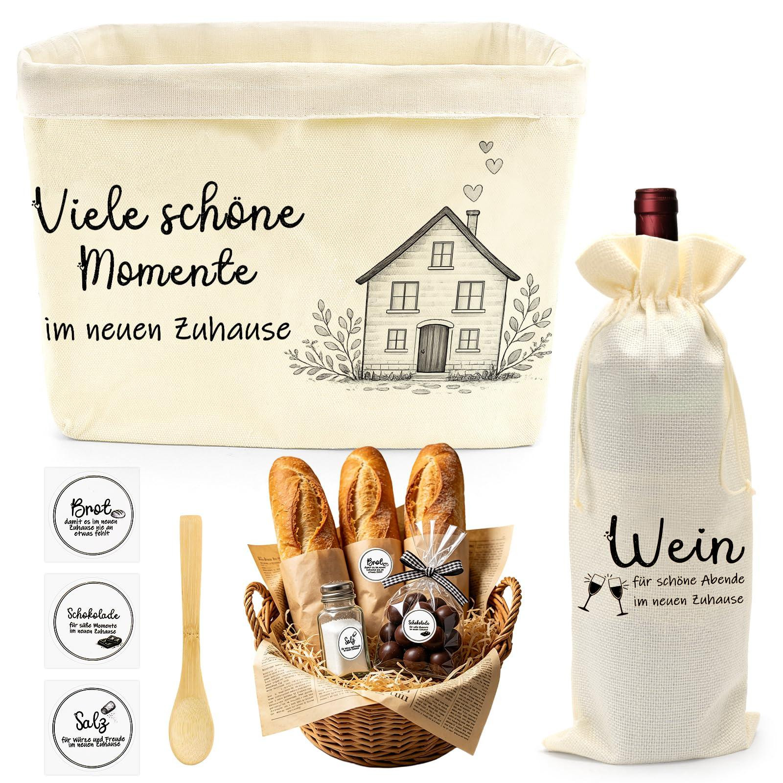 Dripio Inauguratiegeschenkset met broodmand, wijnfles en accessoires