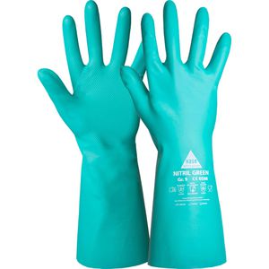 Hase Chemikalienschutzhandschuhe Nitril Green, Typ A, aus Nitril, lange Stulpe, Größe 8 / M