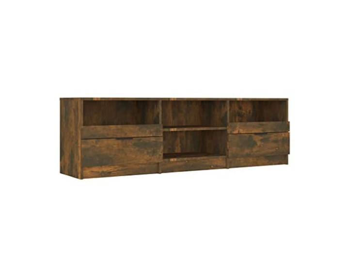 GKHPYURE TV-Schrank Eiche Rauch 150 x 33,5 x 45 cm Holz mehrschichtig Schubladen und Ablagefächer, stabile Tischplatte für Dekorationen, modernes Design