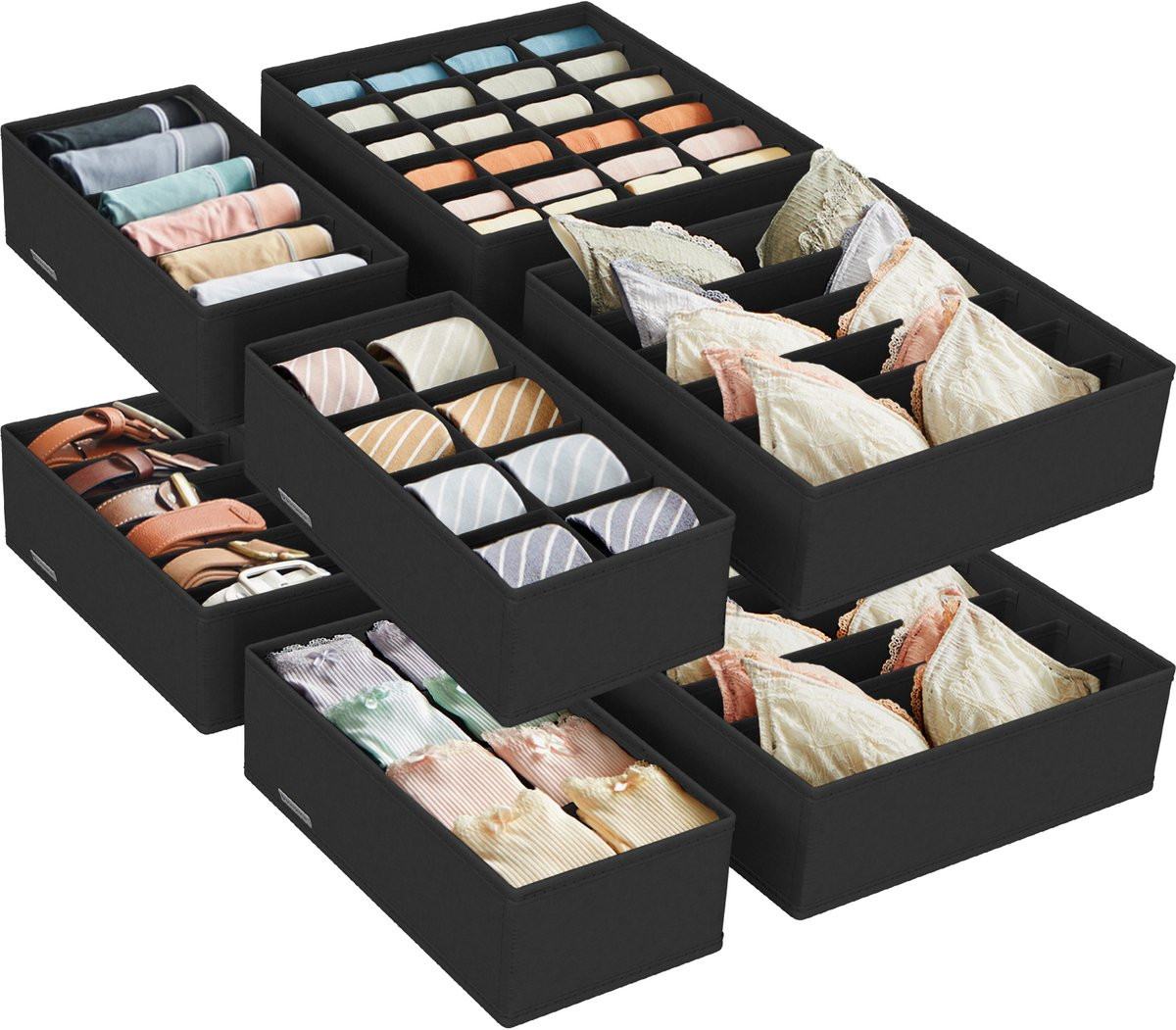 SONGMICS Lade Organizer Set - Vouwbaar Opbergsysteem voor Kledingkast