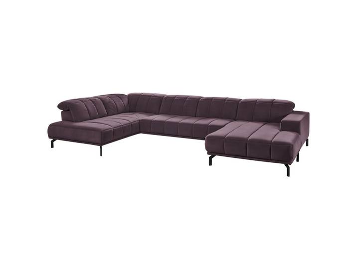 Beldomo Style Wohnlandschaft, Lila, Metall, 5-Sitzer, U-Form, 383x219 cm, Goldenes M, Typenauswahl, Fußauswahl, Stoffauswahl, seitenverkehrt erhältlich, Hocker erhältlich, Wohnzimmer, Sofas & Couches, Wohnlandschaften, Wohnlandschaft U-Form