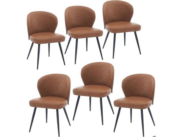 Chaise salle a manger LOT DE 6 Chaises de cuisine modernes en cuir MARRON