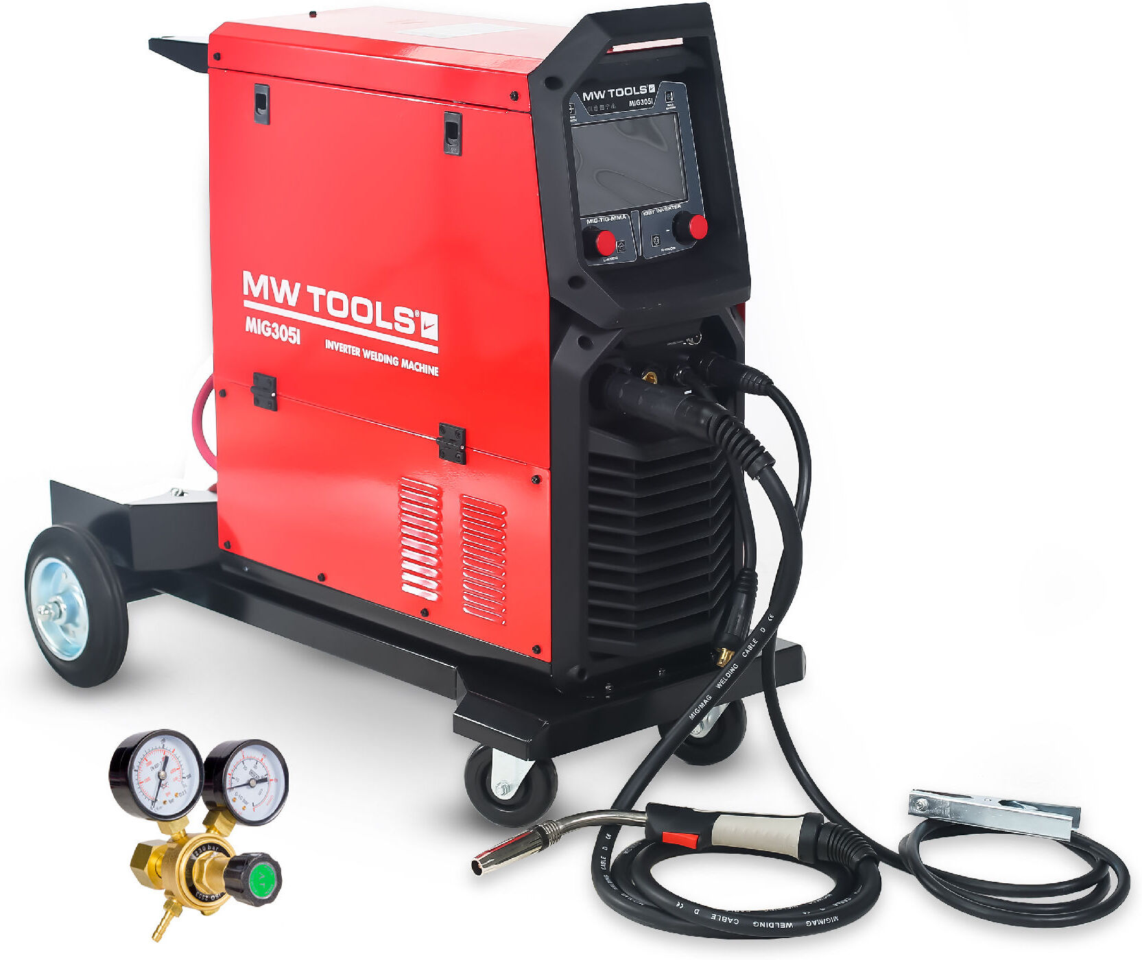 Poste à souder industriel MIG MAG FLUX 300A synergie écran LCD 380V MW Tools MIG305I