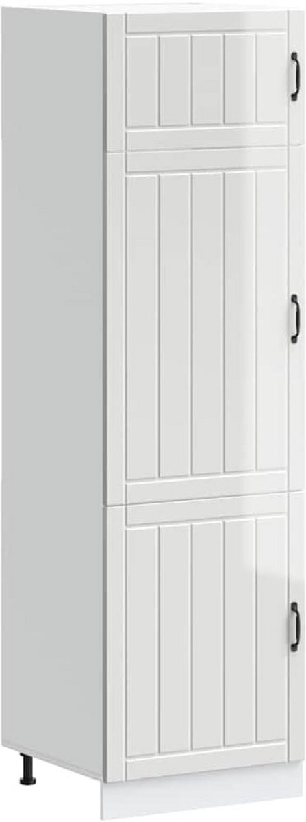Hoge keukenkast Lucca glans wit