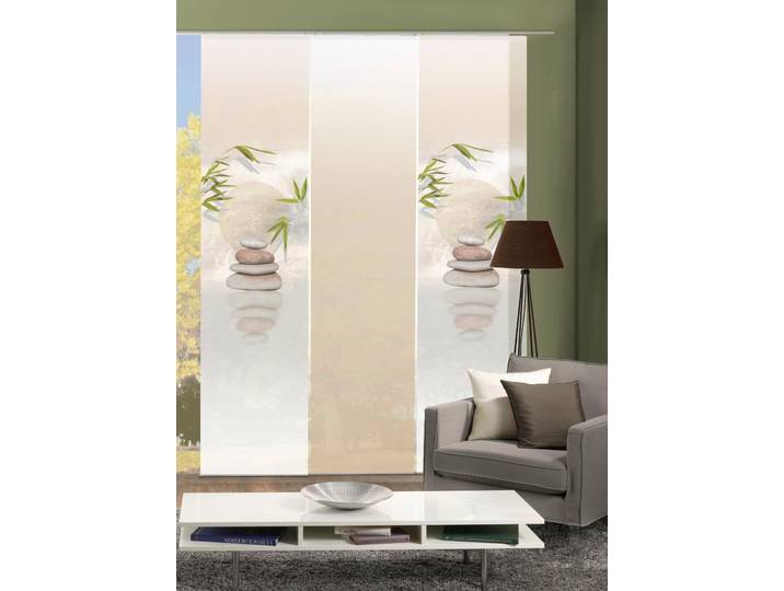 Schiebegardine HOME WOHNIDEEN BUDA , beige (naturfarben), B:60cm H:245cm, Polyester, Gardinen, Schiebegardine, HxB: 245x60, inkl. Befestigungszubehör