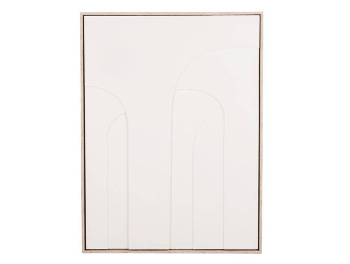 Abstrakte Leinwand mit weißen Reliefs, 60 x 80 cm