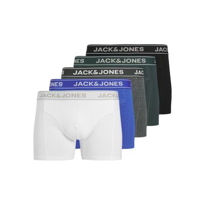 Trunk JACK & JONES "JACBLACK – Formschlüssige Boxershorts mit elastischem Bund", Herren, Gr. XXL, 5 Stk., Jersey, bunt (schwarz pack:dunkelgrau melange, forest river, dazzling blau, schwarz), Jersey, Obermaterial: 95% Baumwolle, 5% Elasthan,...