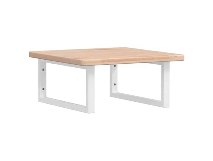 GHVBNMF Waschtischplatte Massivholz Eiche 50x50 cm Wand Regal mit Halterung Platzsparende Wandkonsole aus echtem Holz und weißem Stahl für dein Badezimmer, belastbar bis 100 kg für Waschbecken.