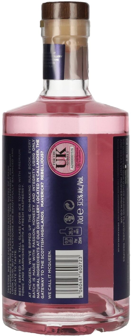 McQueen Gin McQueen Blackcurrant & Raspberry Scottish Gin 37,5% Vol. 0,7l