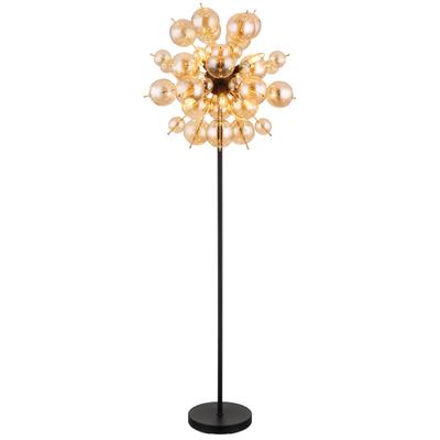 GLOBO LIGHTING Stehlampe "UDO", gold (schwarz), 1 Stk., Leuchten, Stehlampe/goldfarben/Glaskugeln/modern/Wohnzimmer/Flur/Schlafzimmer, Stehlampe
