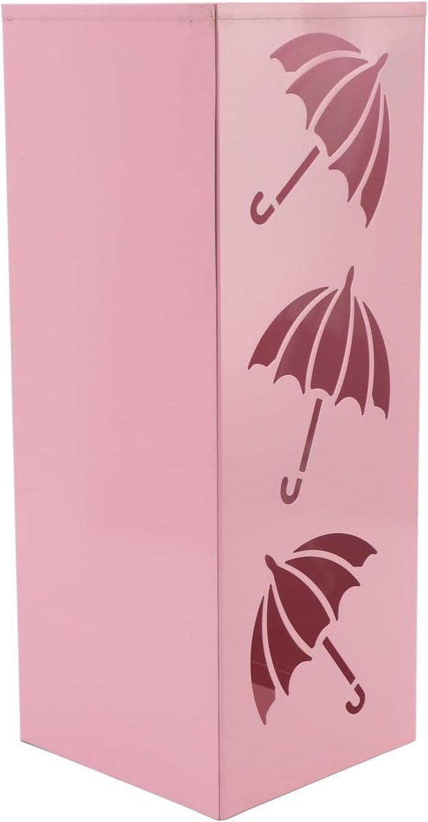 Zwarte ruimtebesparende parapluhouder met hol design, Hoogte: 41,5 cm