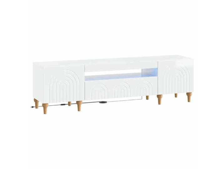 Elégance - Chic Support TV - Meuble HIFI - Meuble TV LED - ALKMAAR - 153x35x43cm - Blanc brillant_0590852