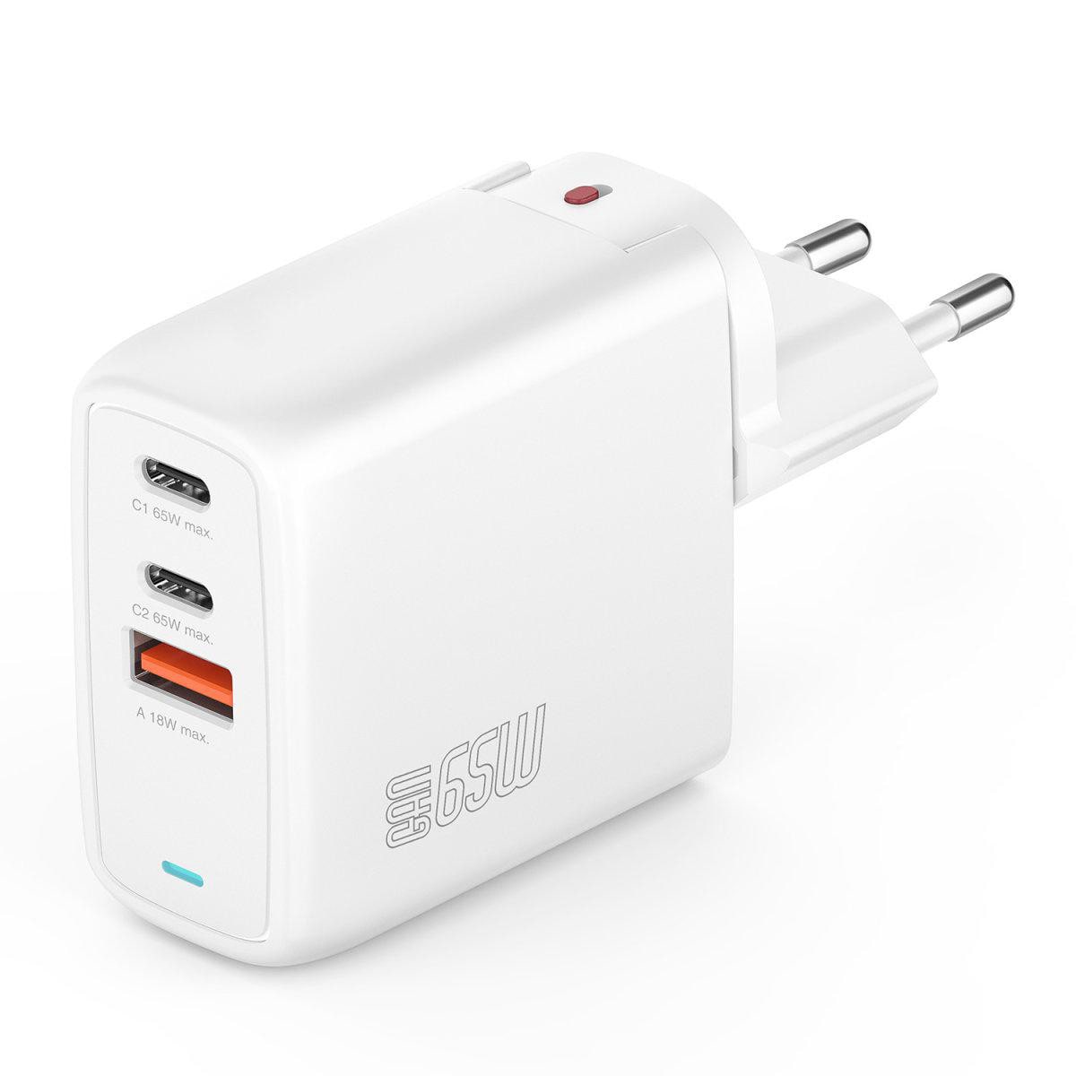 4Smarts Ladegerät GaN Flex 65W 2 USB-C+1 USB-A, weiß 544065
