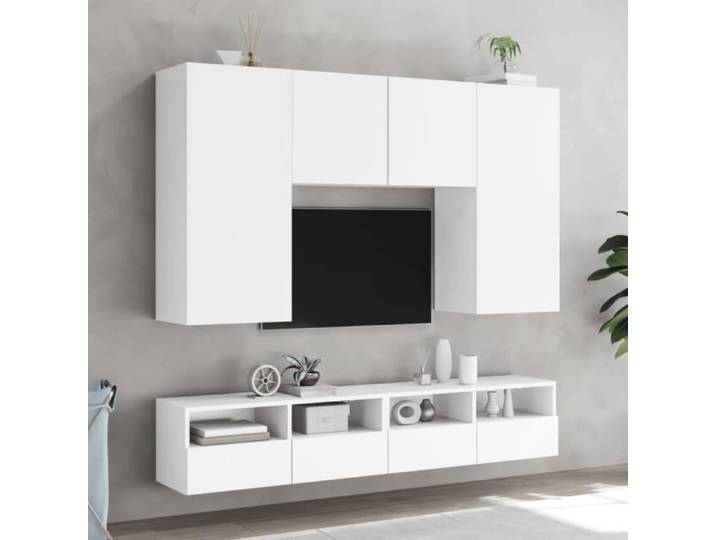 Meuble TV - MOTHINESSTO - Qqmora xY6426 - Bois d'ingénierie - Blanc - 100x30x30 cm