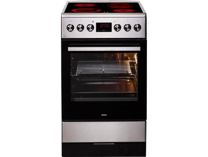 Amica Elektro-Standherd SHC 903 001 E, mit 1-fach-Teleskopauszug, Steam Clean, Komfortables Kochen und Backen mit bequemer Handhabung