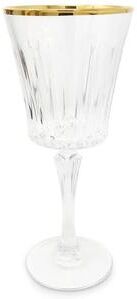 Vivience Set of 6 Wine Glasses with Amber Shade on the Bottom and Gold Rim