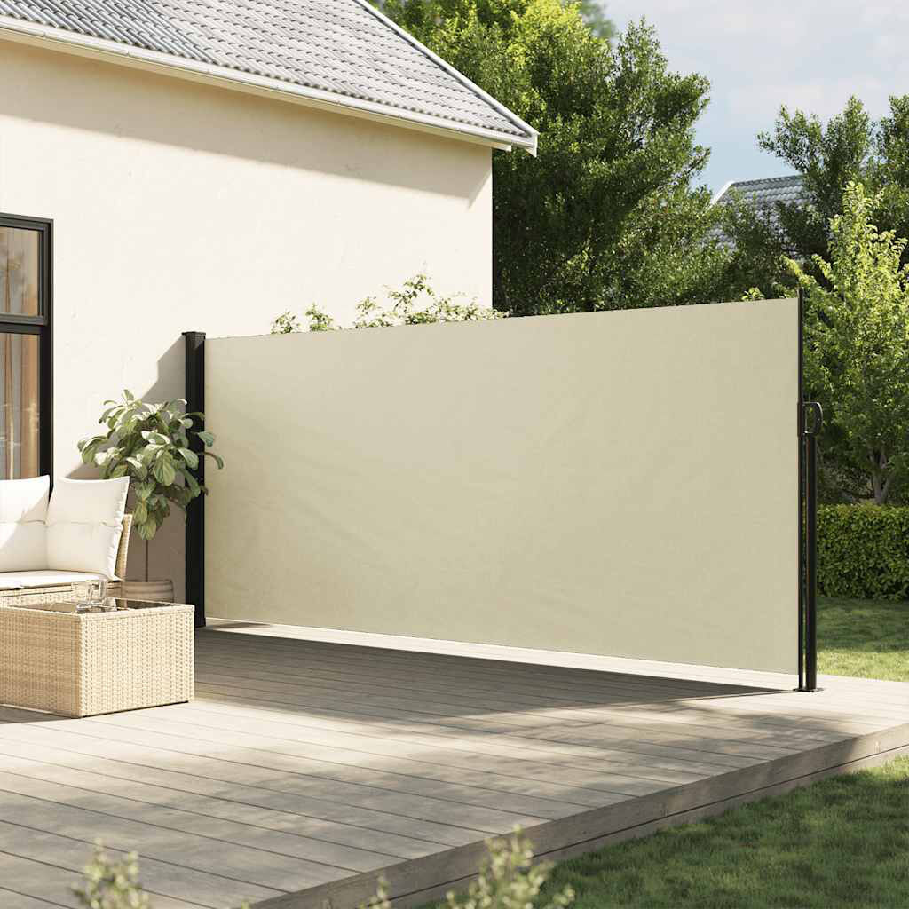 17 Stories Retractable Side Awning Cream 160cm H x 600cm W