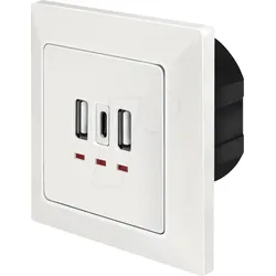 LOGILINK PA0254 - Unterputznetzteil, 2x USB-A, 1x USB-C