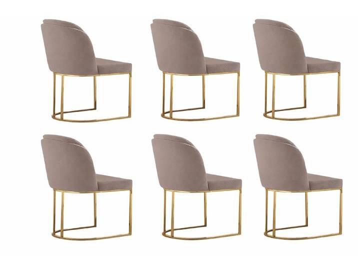 Xlmoebel Esszimmerstuhl Set aus 6 stilvollen Stühlen mit weichem Stoffbezug (Set aus 6 Stühlen), Made in Europa