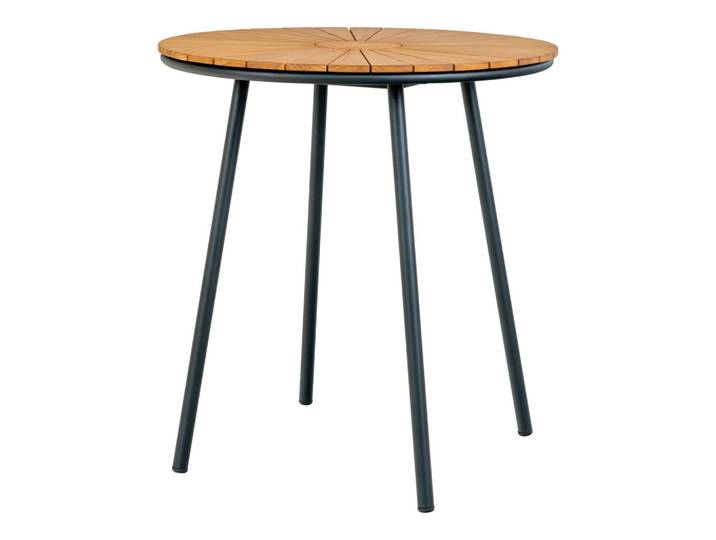 Beistelltisch Cleveland, Teak, Holz, Teakholz, Rundrohr, 70x74x70 cm, Holzmöbel, Holztische, Beistelltische Holz