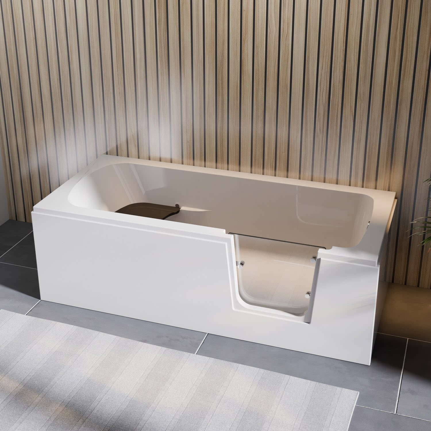Steinkamp easy entry Badewanne 170 x 75 cm mit Glastür rechts und Acrylverkleidung, Badewannen, ST002BWTR-R4, weiß