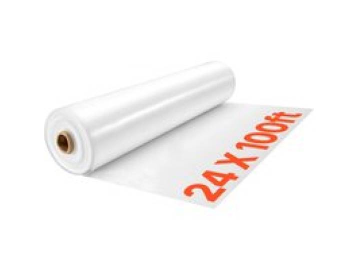 VEVOR Bâche Serre Polyéthylène 7,3x30,5 m Film en Plastique Transparent pour Jardins, Fermes, Agriculture, Plantes d'Extérieur, 0,143 mm, Couverture Résistante à Eau, Soleil, Gel, Vent, Poussière