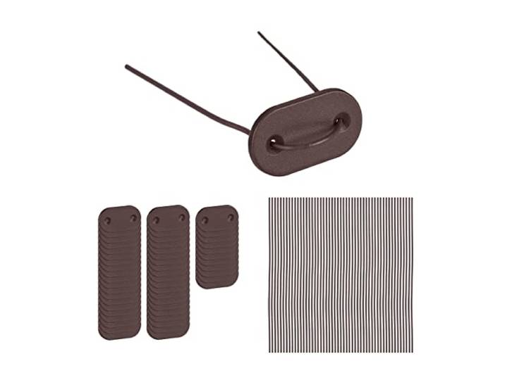 Relaxdays Attaches pour Brise-Vue\, 52 pastilles avec Fils\, kit de Fixation pour Pare-Soleil\, Marron
