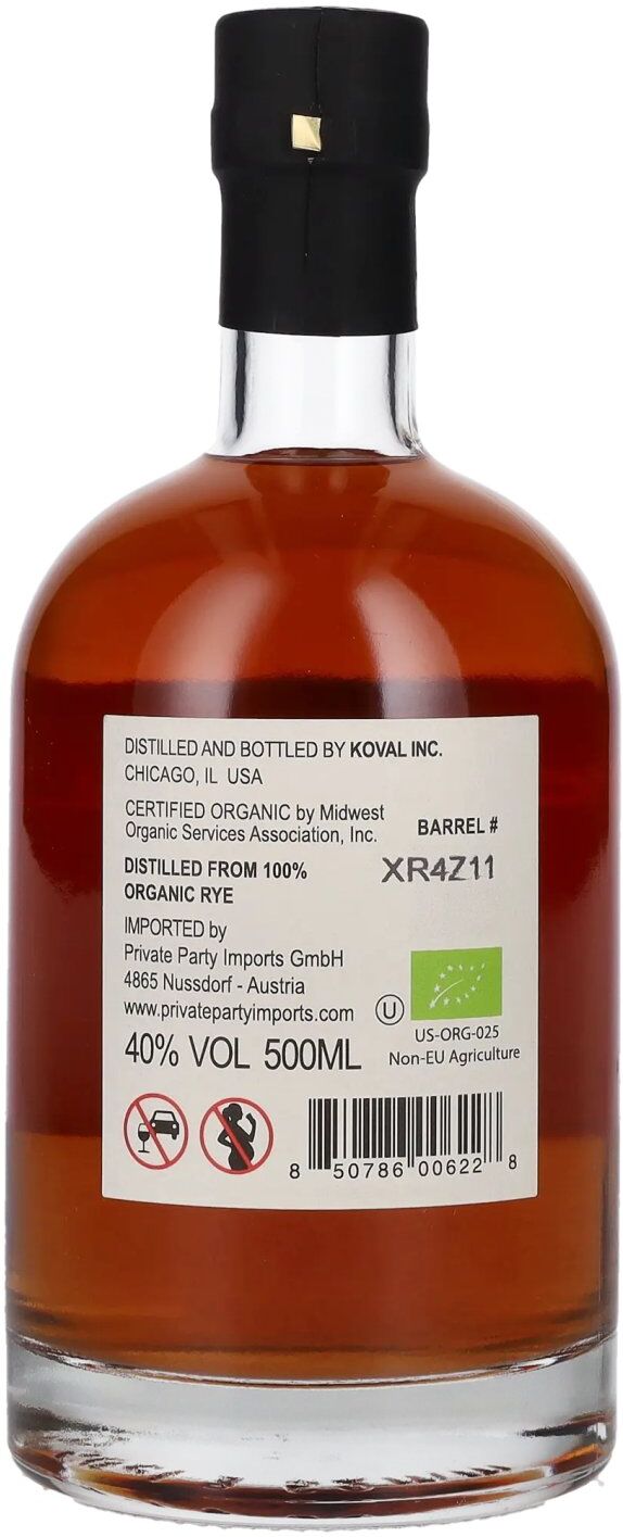 Koval RYE Single Barrel Whiskey 40% Vol. 0,5l