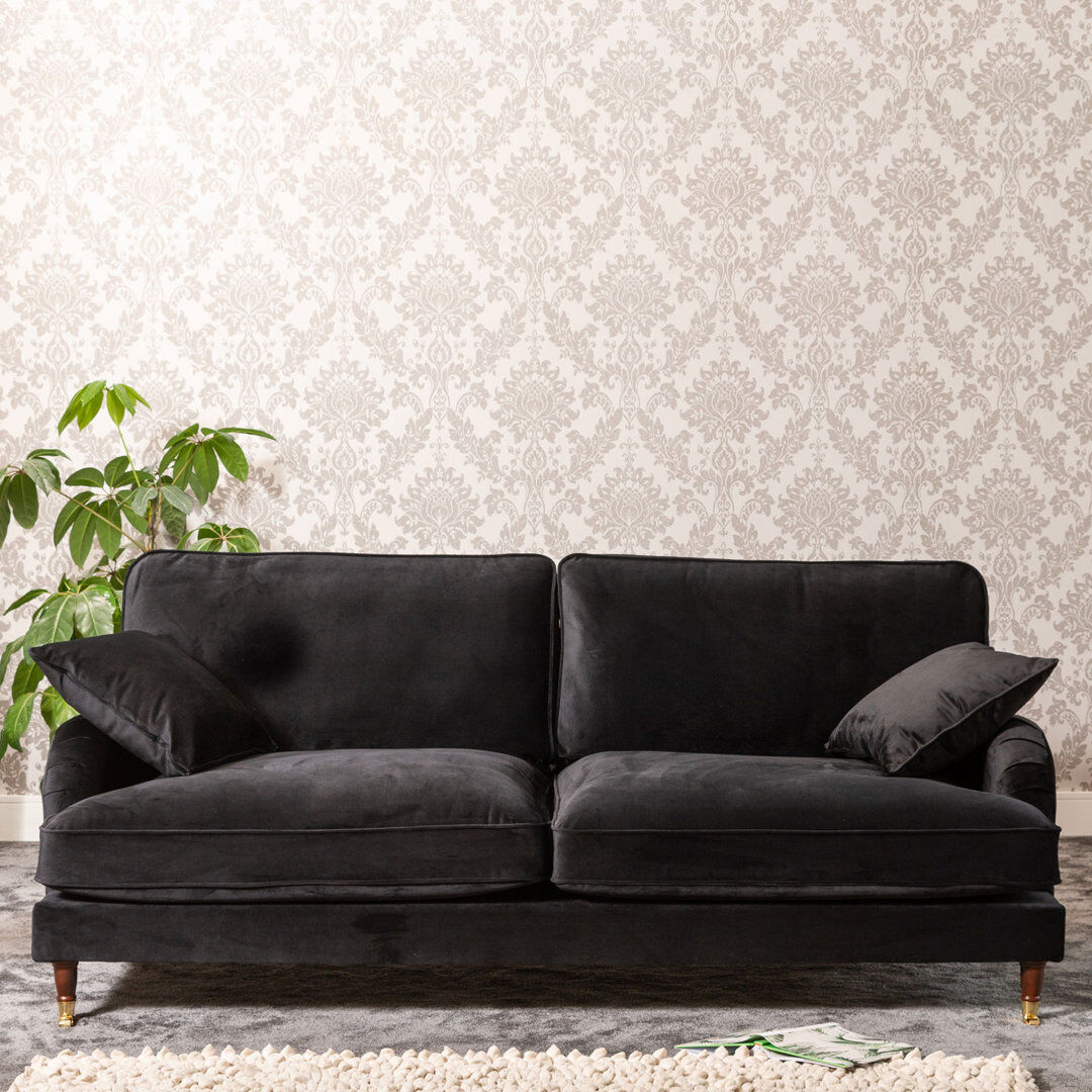 Hykkon Fabiola Velvet Sofa Black 4