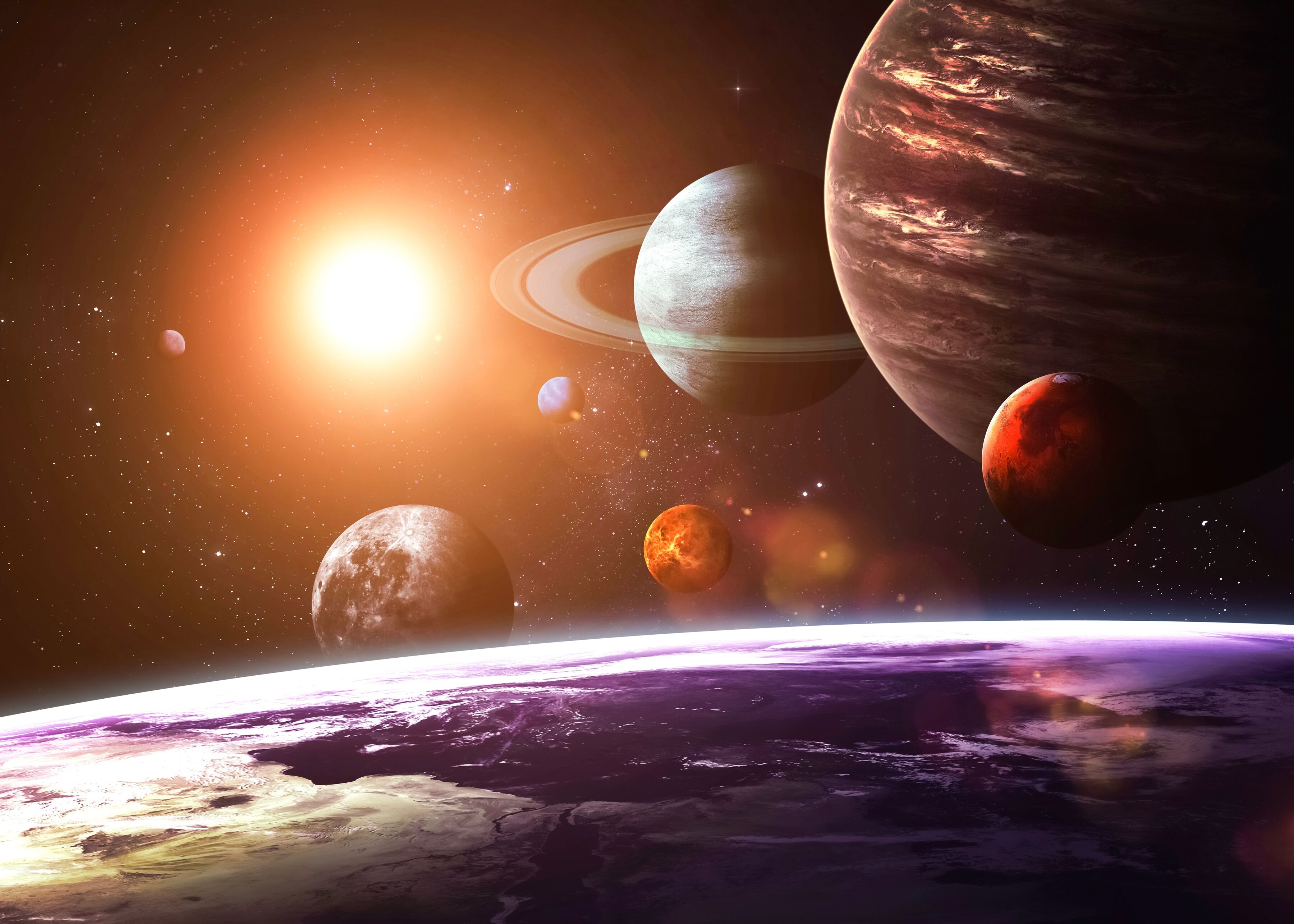 Fototapete PAPERMOON "Solar System", bunt, B:1,5m L:1,11m, Vlies, Tapeten, Fototapete bunt B/L: 1,5m x 1,11m, Bahnen: 7 Stk.