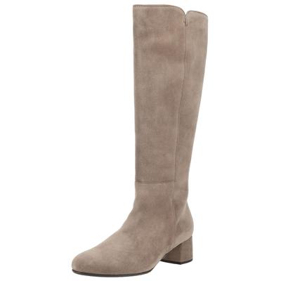 Stiefel GABOR "Gabor Stiefel Veloursleder", Damen, Gr. 40,5, beige (dunkelgrau), Schuhe Stiefel