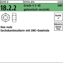Sechskantmutter R 83934 UNC-Gewinde 5/8 Grade 5 (~8) galv.verz. 50St.