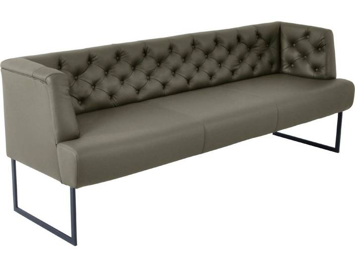 K+W Komfort & Wohnen Polsterbank Creso, im modernen Chesterfield-Look, mit schwarzen Kufenfüßen