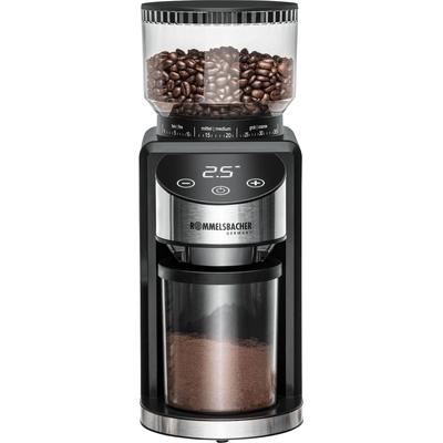 ROMMELSBACHER Kaffeemühle "EKM 400", schwarz (schwarz, edelstahl), B:19cm H:31cm T:12,2cm, Kaffeemühlen, mit Kegelmahlwerk, Antistatik-Funktion, 35 Mahlgrade