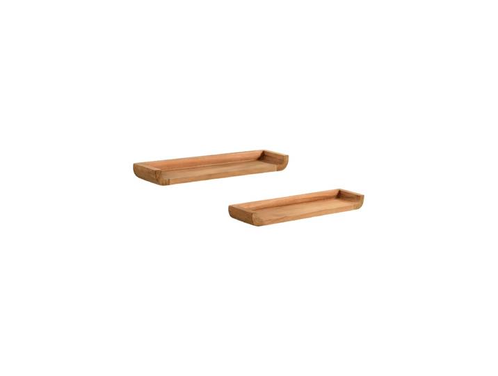 Wandregal Set „Shanel“ mit Rahmen aus massivem Teakholz mit natürlichem Finish Natural Kave Home